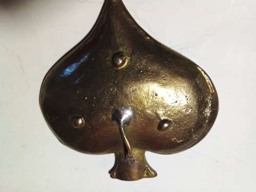 Small Brass Queen of Hearts (As in Playing Cards) Ashtray