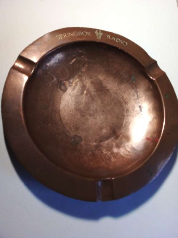De Klerk Original `Springbok Radio` Endorsed Copperware Ashtray