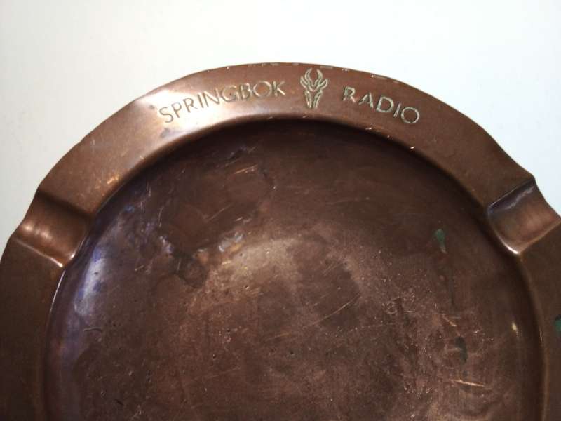 De Klerk Original `Springbok Radio` Endorsed Copperware Ashtray