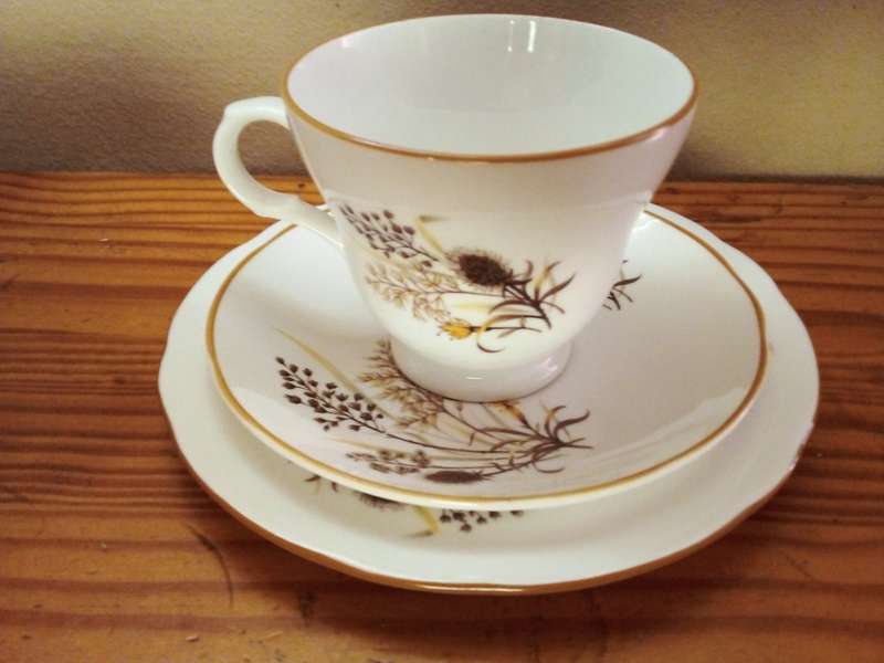 Crown Trent Staffordshire Fine Bone China Trio