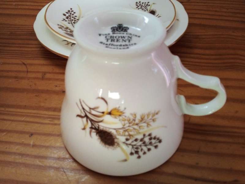 Crown Trent Staffordshire Fine Bone China Trio