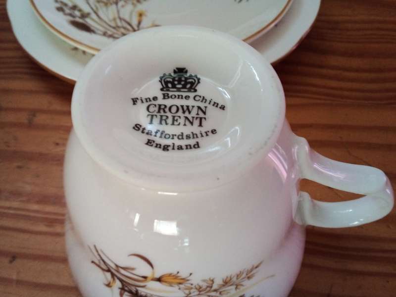 Crown Trent Staffordshire Fine Bone China Trio