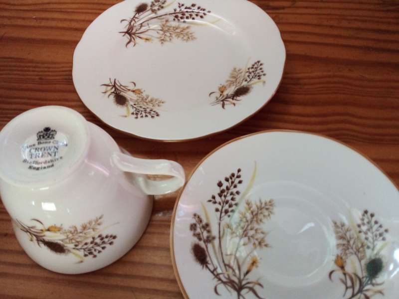 Crown Trent Staffordshire Fine Bone China Trio