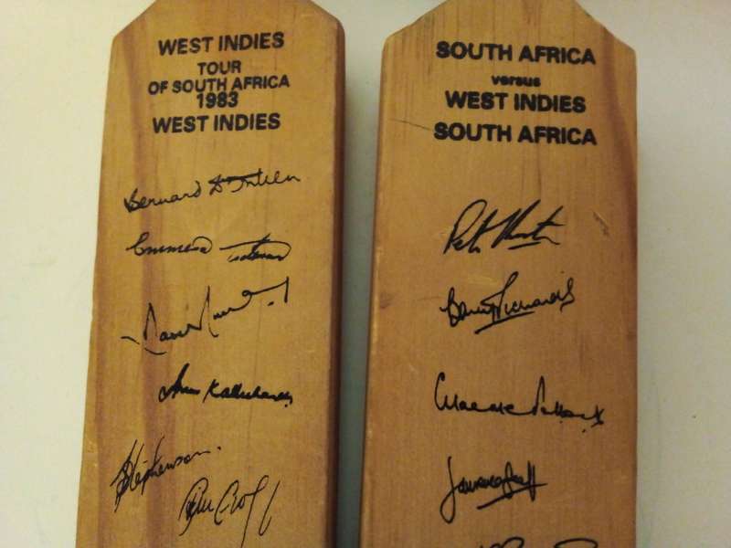 1983 Mini Cricket Bats with Signatures