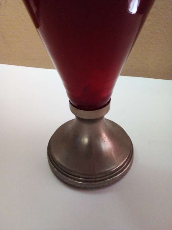 Vintage Glass & Metal Vase