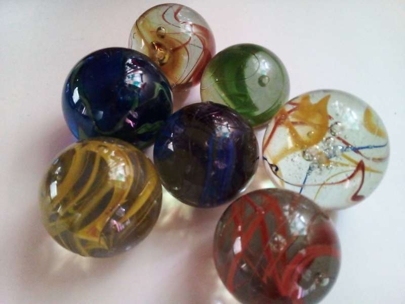 Seven Large Glass Goons