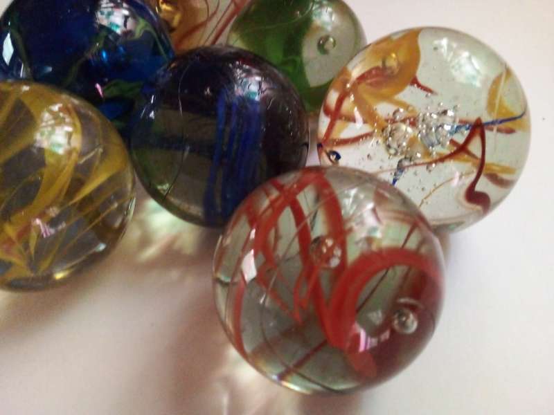 Seven Large Glass Goons