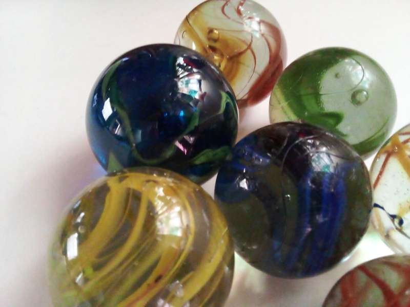 Seven Large Glass Goons