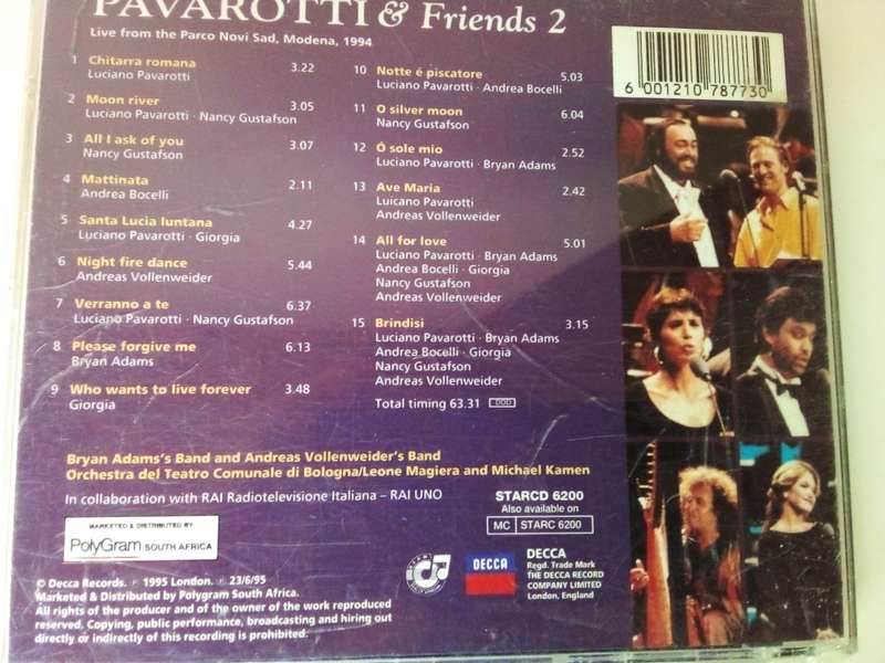 Pavarotti & Friends 2 Music CD