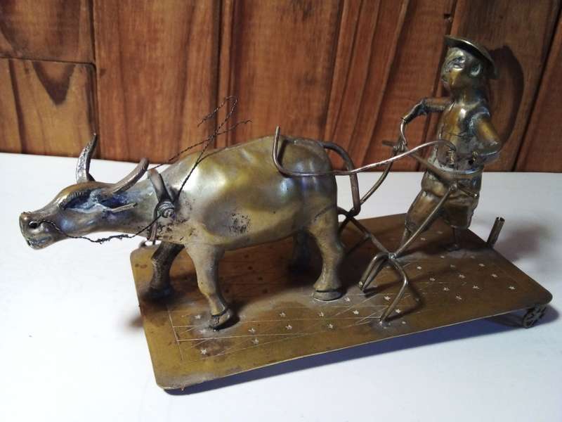 Vintage Small to Medium Size Oriental Handcrafted Metal Figurine