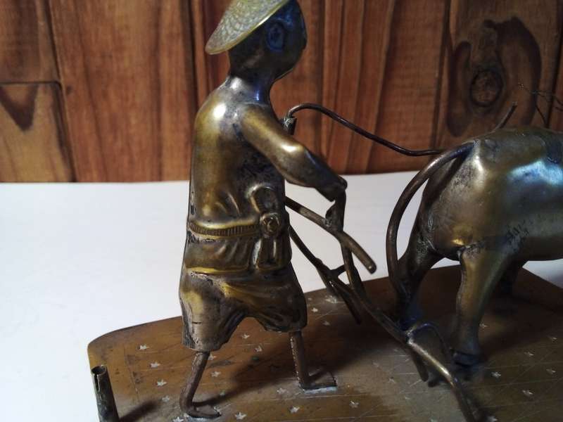 Vintage Small to Medium Size Oriental Handcrafted Metal Figurine
