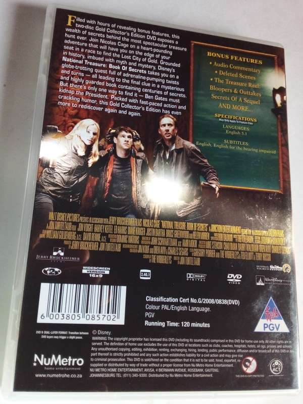 National Treasure 2 Book of Secrets DVD
