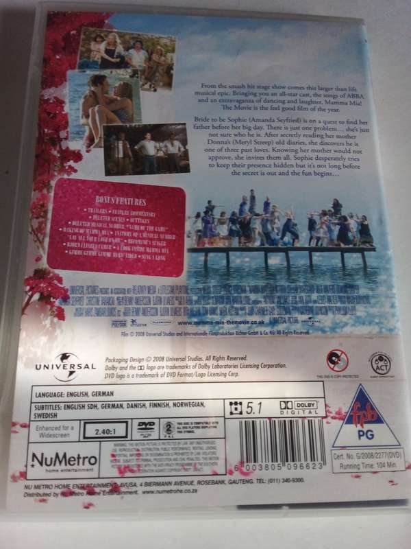 Mamma Mia The Movie DVD