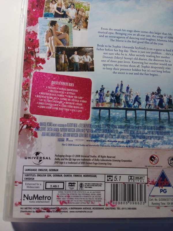 Mamma Mia The Movie DVD (SP134)