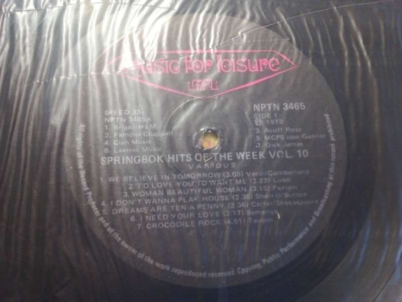 Springbok Hits Vol 10 Vinyl LP 1973