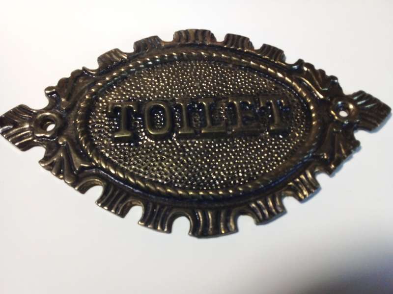 Decorative Solid Metal Toilet Door Sign