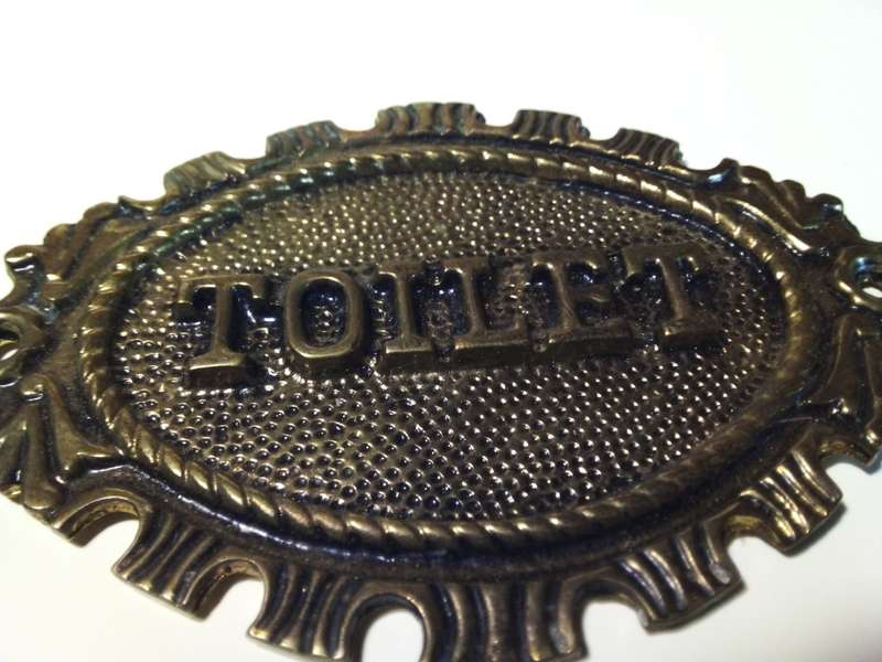 Decorative Solid Metal Toilet Door Sign