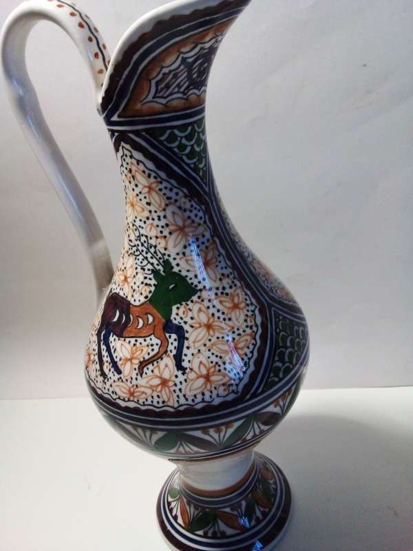 Handpainted Decorative Jug From Portugal