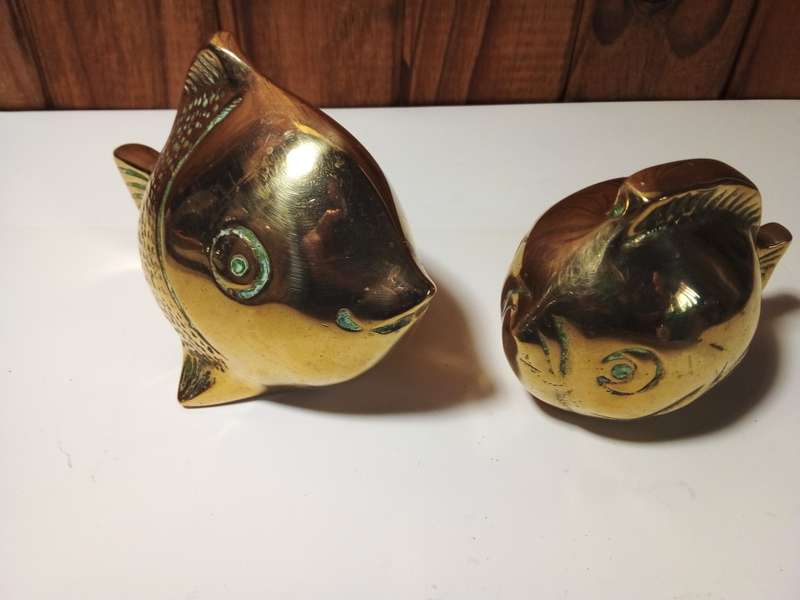 Pair of Brass Fish Ornaments