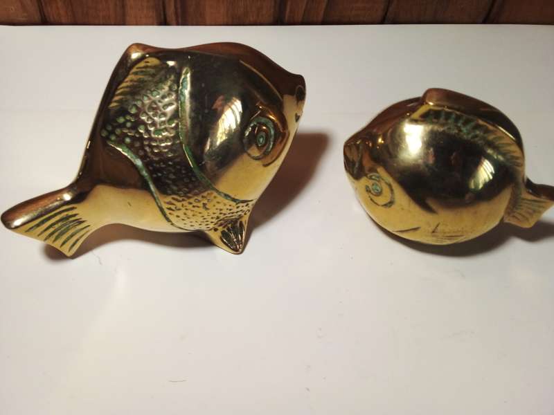 Pair of Brass Fish Ornaments