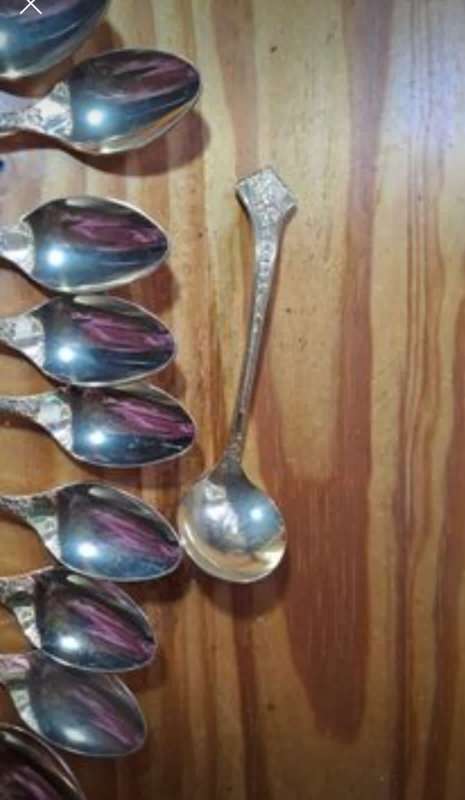 12 x Eetrite Gold Plated Spoons plus Sugar Spoon