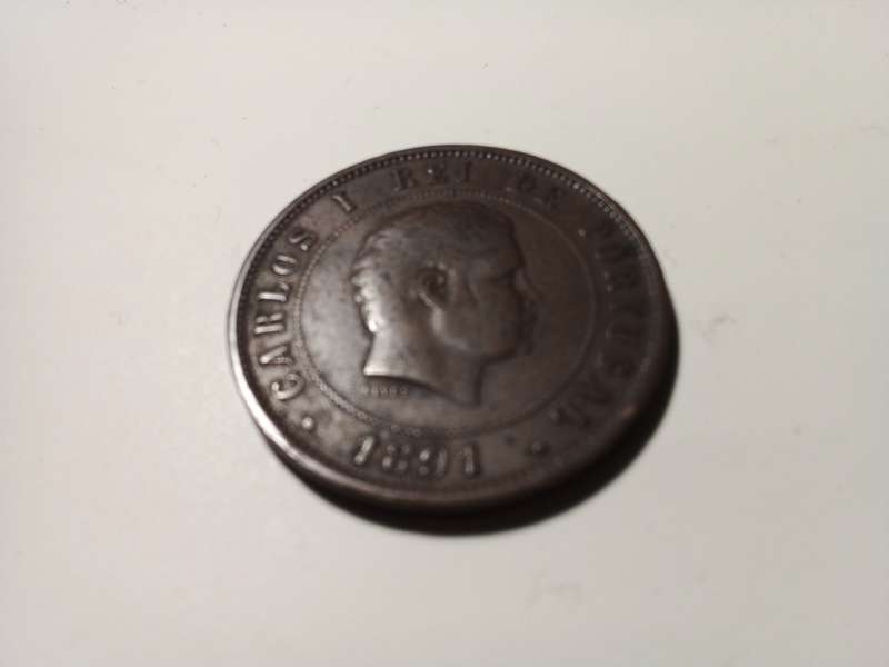 1891 Portugal 20 Reis Coin