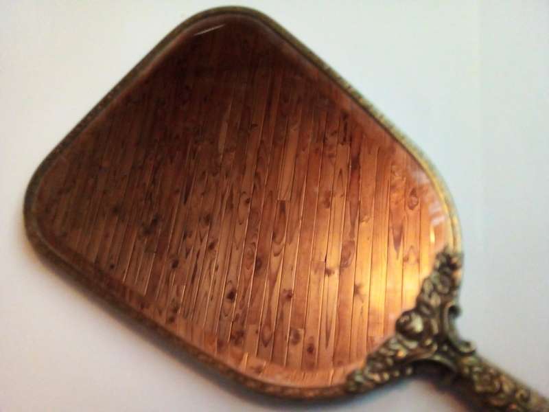 Vintage Decorative Metal Make-up Mirror