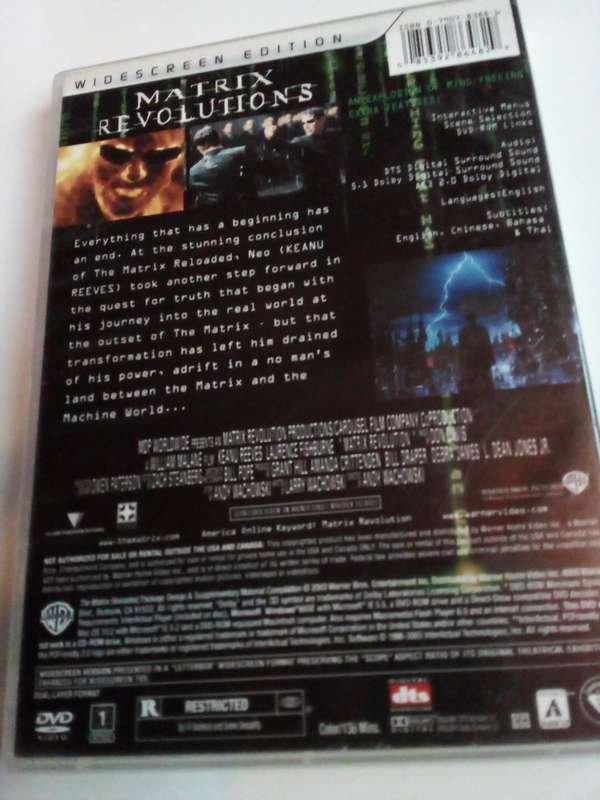 Matrix Revolutions DVD Movie
