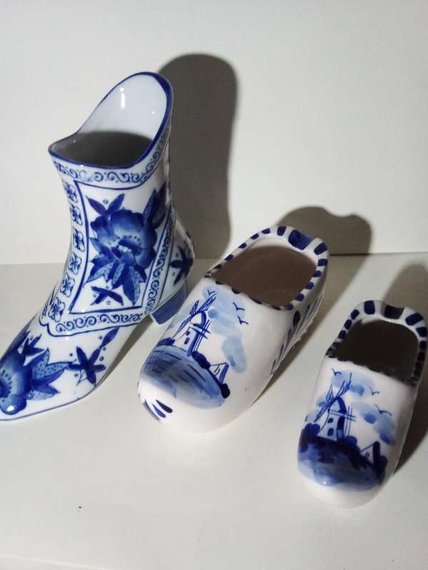 Set of Three Blue & White Random Shoe Ornaments