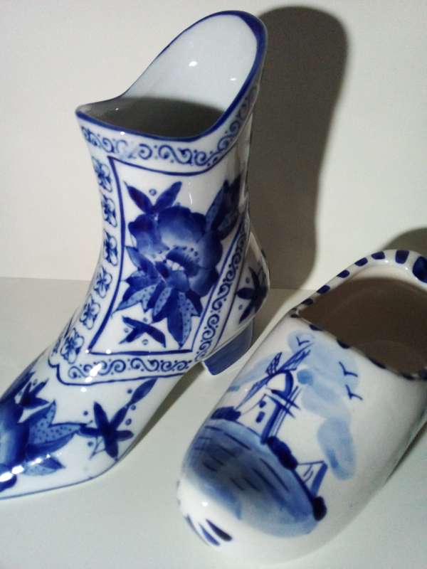Set of Three Blue & White Random Shoe Ornaments