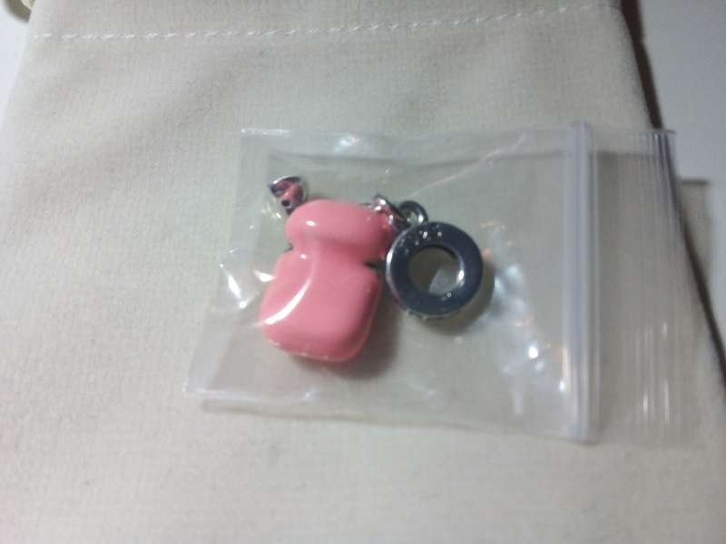 9.25 Silver Pink Headphone Bracelet Charm