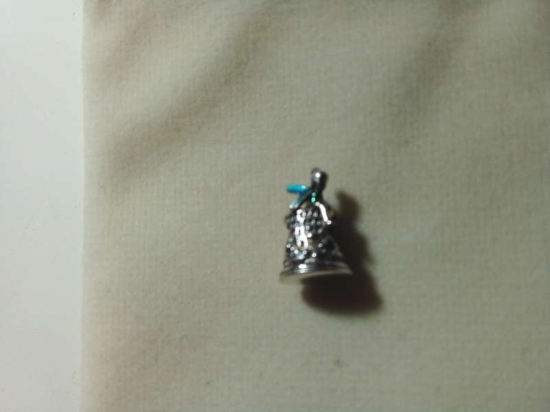 9.25 Silver Fairy Sitting on Thimble Bracelet Charm
