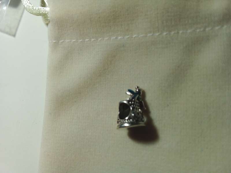 9.25 Silver Fairy Sitting on Thimble Bracelet Charm