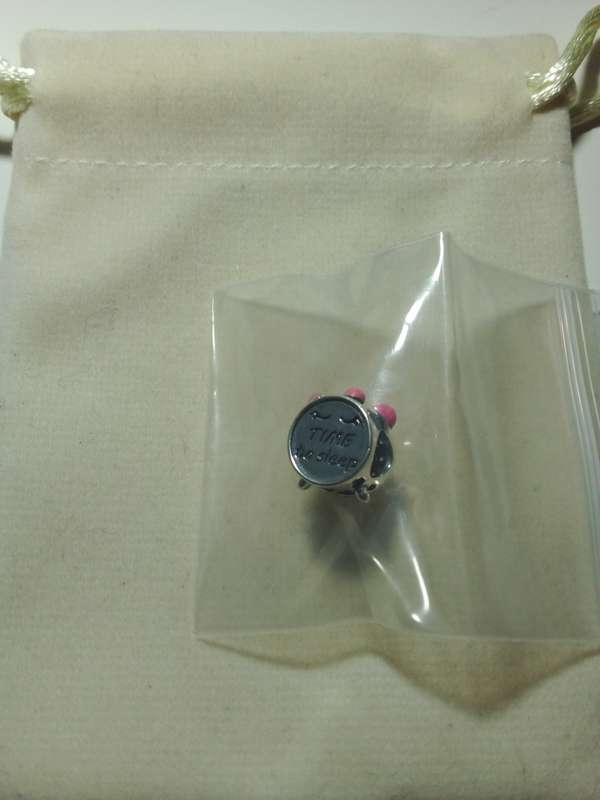 925 Silver `Time to Sleep` Alarm Clock Bracelet Charm