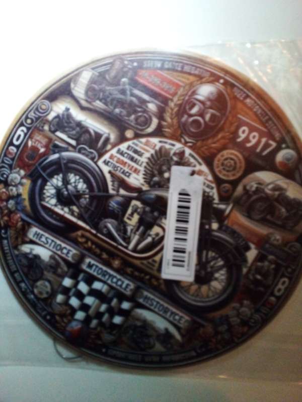 Circular Tin Metal Historic Motorcycles Sign