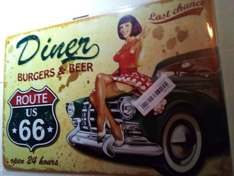 Tin Metal Route 66 Sign