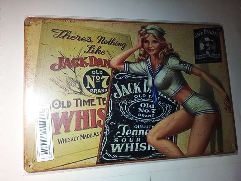Tin Metal Jack Daniels Whiskey Sign
