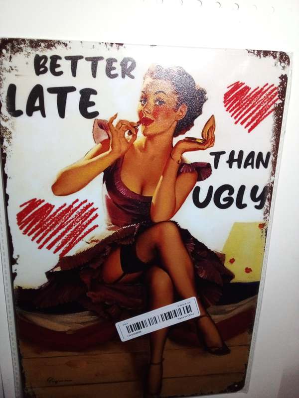 Tin Metal Saucy Old School Sign