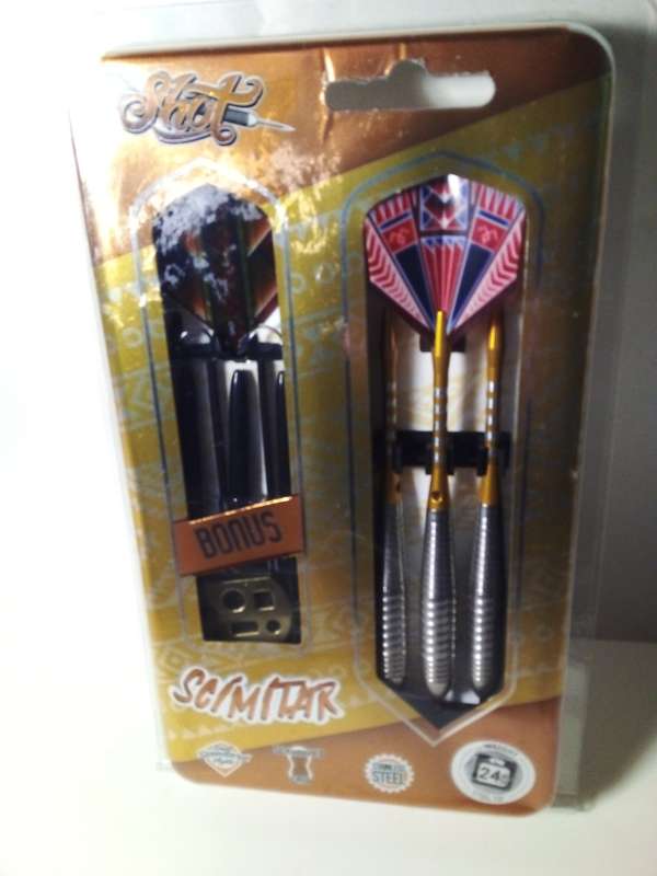 Scimitar 24 GM Steel Tip Darts with Extra Filghts & Shafts