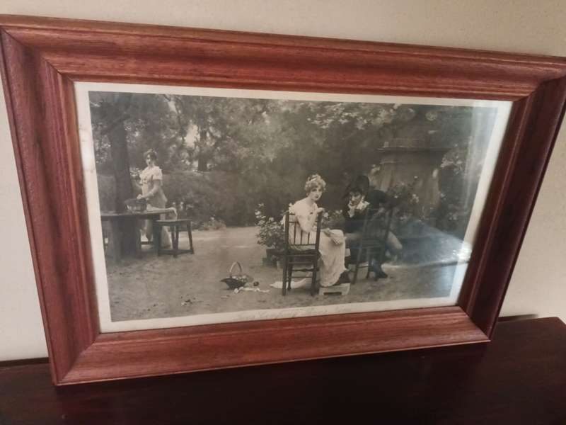 Marcus Stone Framed Litho Print `Two`s Company Three`s None