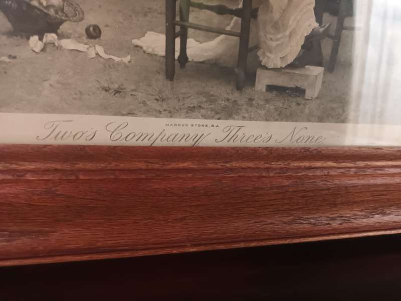 Marcus Stone Framed Litho Print `Two`s Company Three`s None