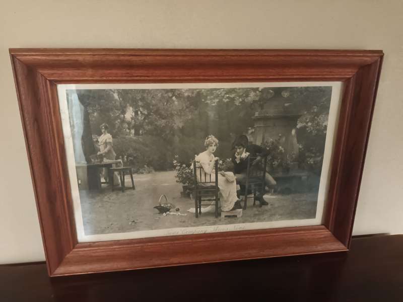 Marcus Stone Framed Litho Print `Two`s Company Three`s None