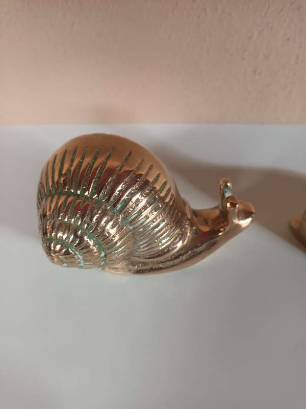 Brass Snail and Seal Ornaments