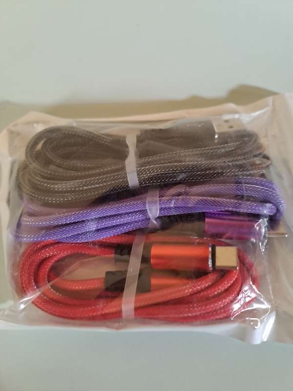 Set of 3 Different Colour's Charging Cables 1 Meter each