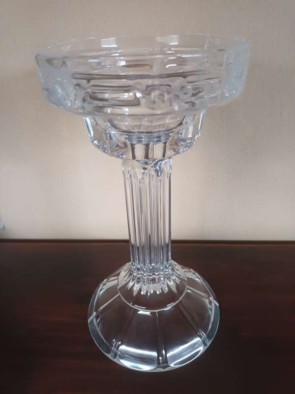 Stylish Solid Glass Candle Stand - Fits Various Sizes