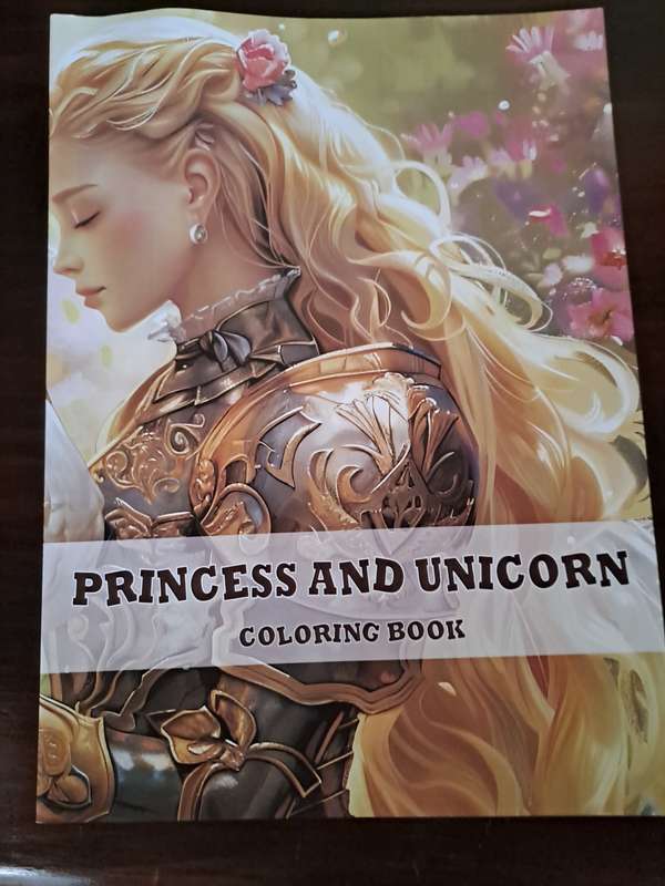 Adult Colouring book Princess and Unicorn