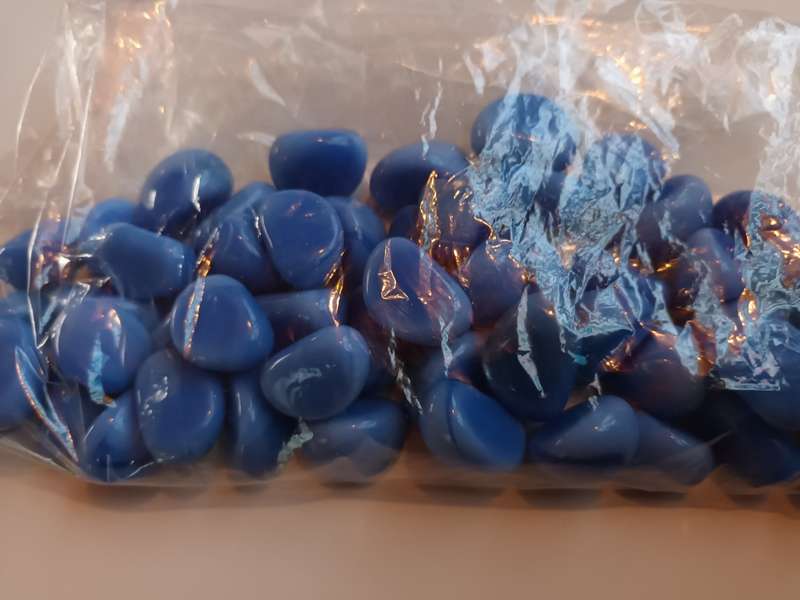50 x Blue Glazed Stoneware Type Stones for Art & Craft Projects