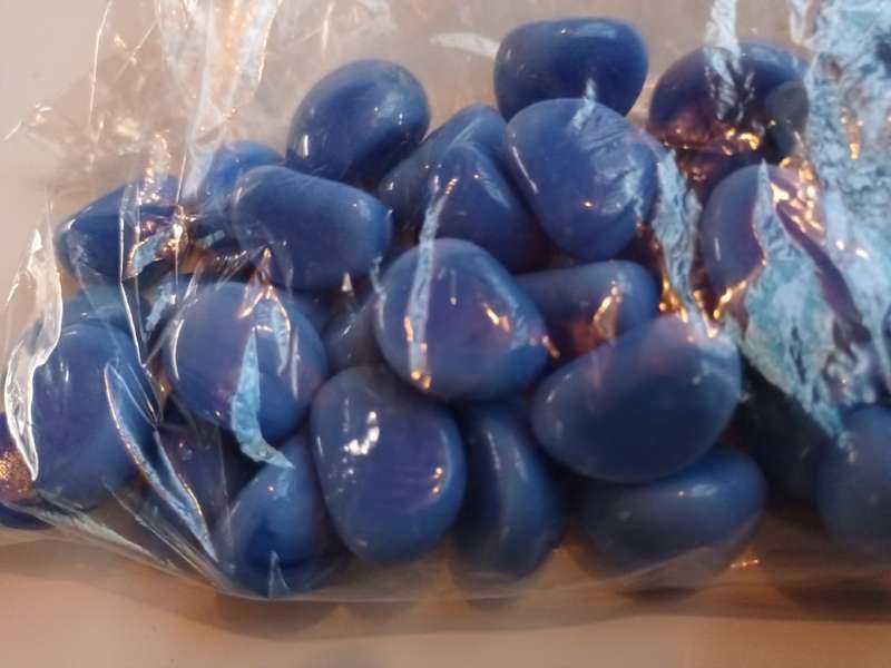 50 x Blue Glazed Stoneware Type Stones for Art & Craft Projects