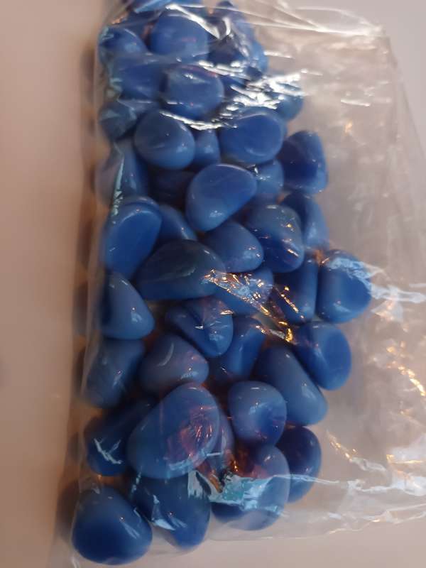50 x Blue Glazed Stoneware Type Stones for Art & Craft Projects