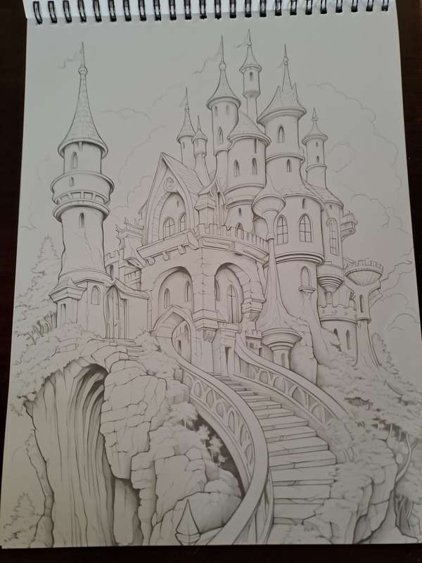 Adult Colouring book The Enchanted Cottage